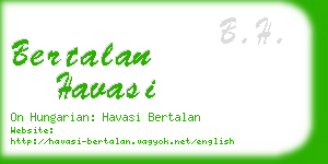 bertalan havasi business card